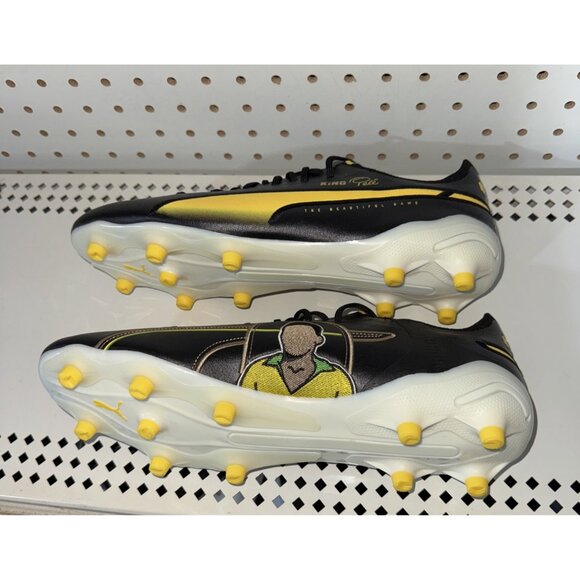 PUMA King Ultimate AG Pele Legends Pack Mens Soccer Cleats Size 11 Black Yellow - Picture 10 of 13